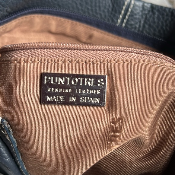 Puntotres Leather Bucket Style Handbag - Picture 6 of 8